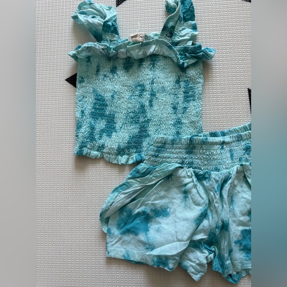 Jessica Simpson:Baby girl/toddler Blue Tie-Dye Tank Top and Shorts Set,BOHO 3T - Picture 3 of 5